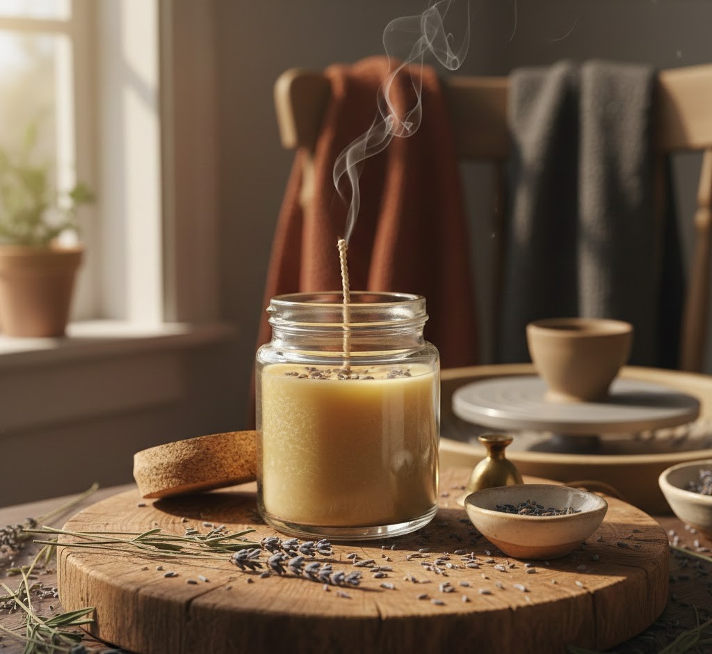 Lavender Beeswax Candle